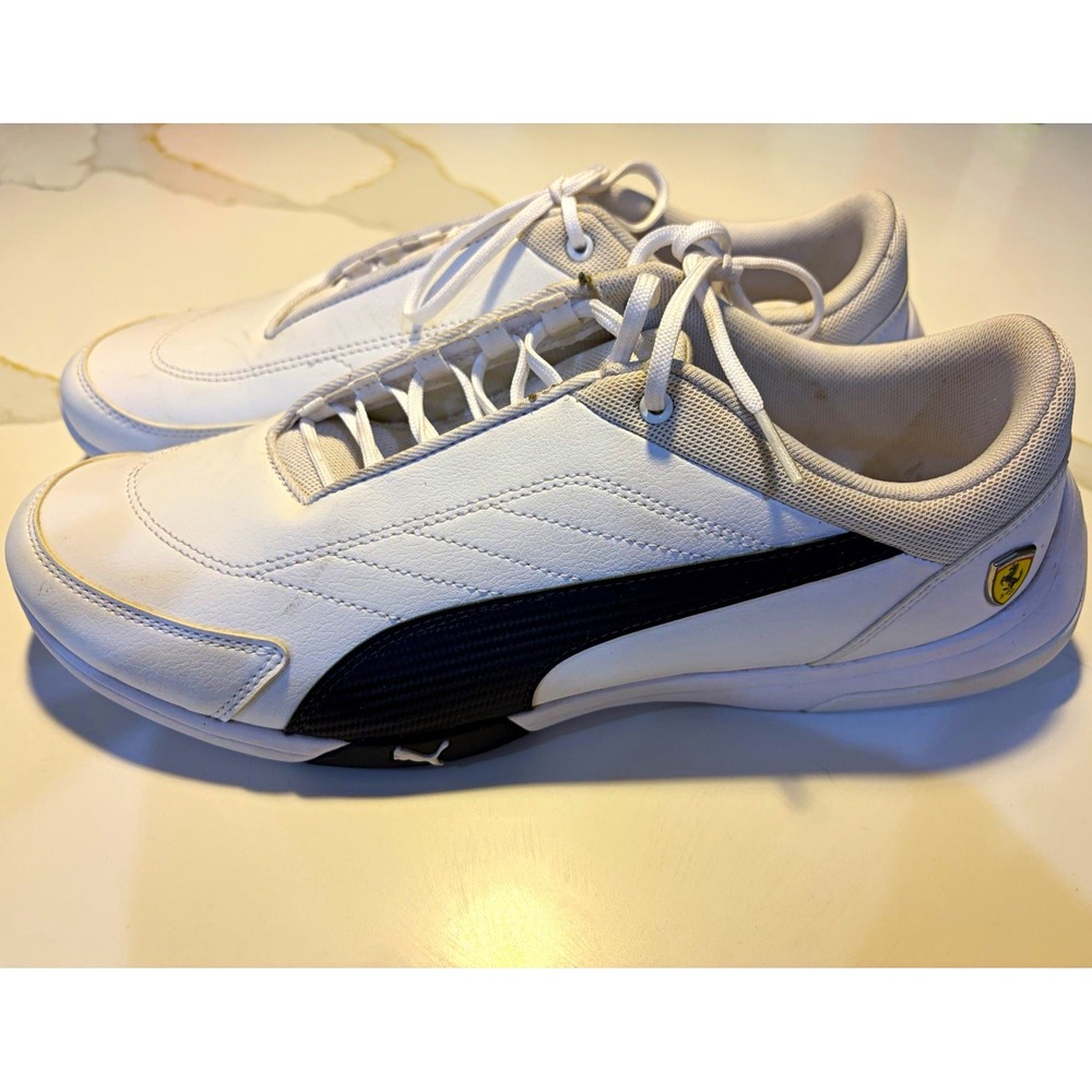 PUMA White Black Low Top Lace-Up Athletic Sneakers Men's 339936-03